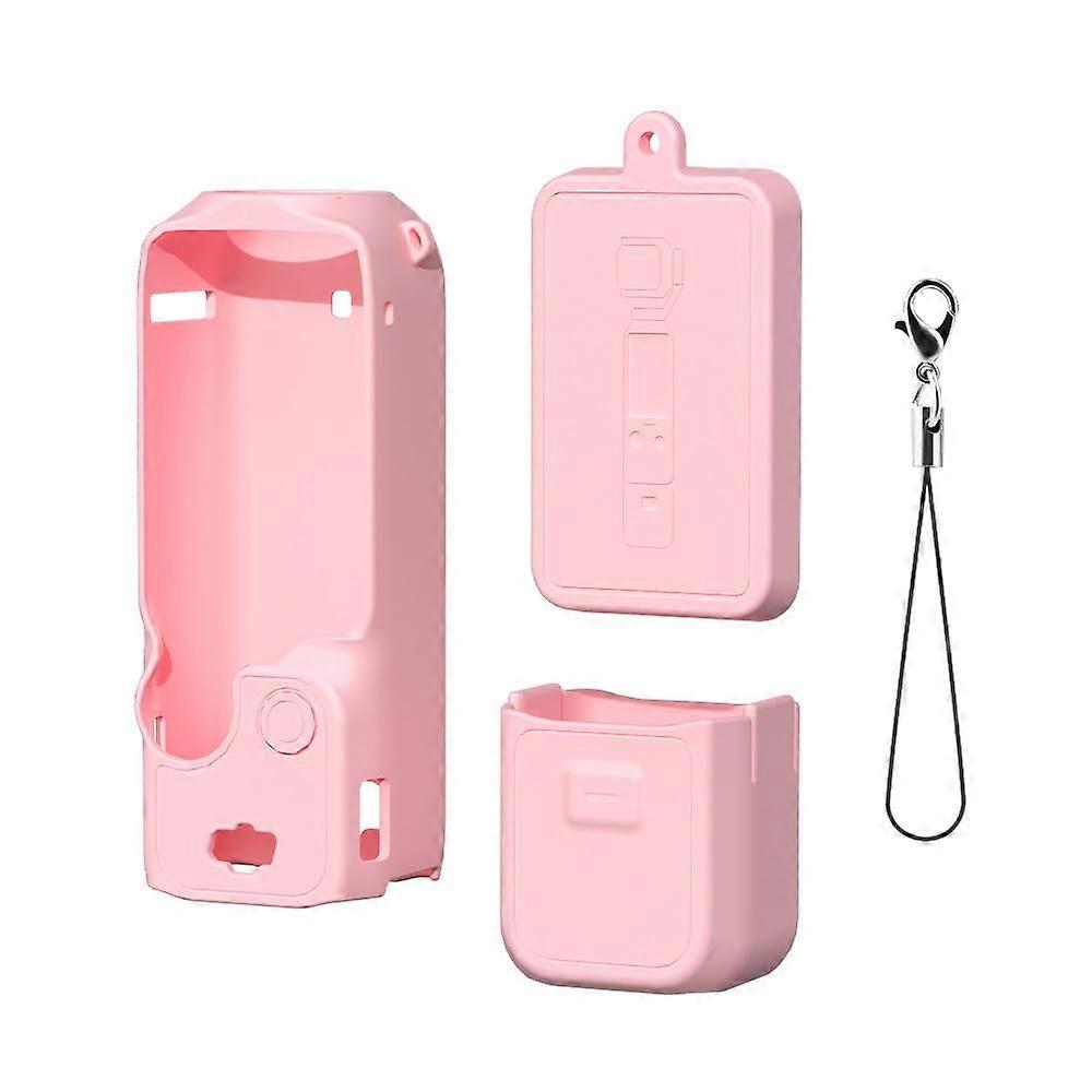 Silicone Case for DJI Osmo Pocket 3, Protective Gimbal Case, Hand Grip Cover, Screen Case, Case Only, Pink Set 1