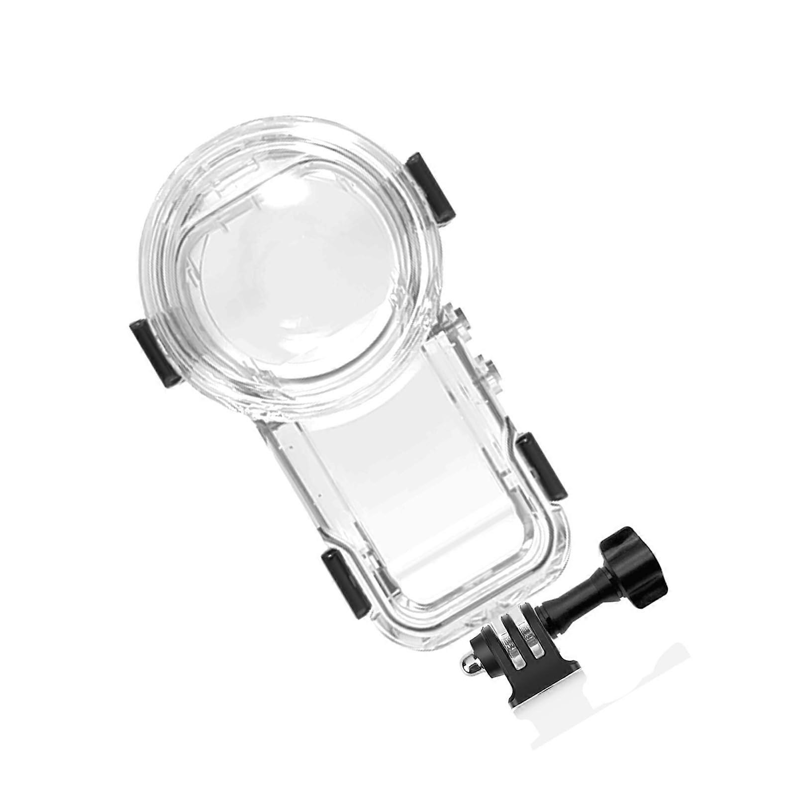 Dive case for action cameras, 60 m, waterproof underwater design, transparency, optical lens for 360 camera