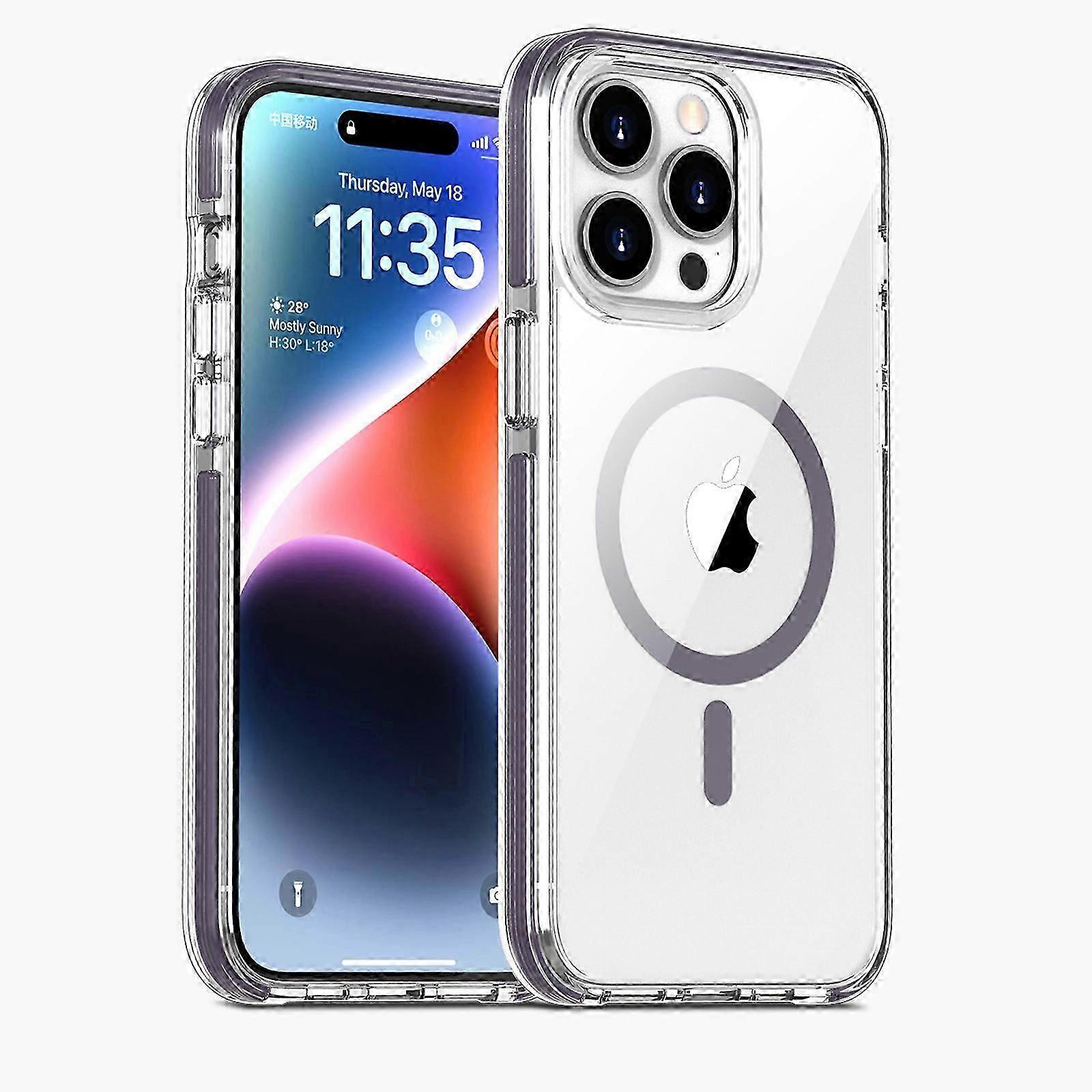 iPhone 15 Pro Max/15 Ultra 6.7 için MagSafe ile Uyumlu Şeffaf Kılıf, iPhone 15 Pro Max / 15 Ultra 6.7 Kılıf için Manyetik İnce PC Kapağı