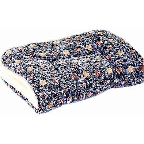 Fluffy Dog Cat Blankets Puppy Cushions Washable Mat Small Medium Large (S, Dark Blue)