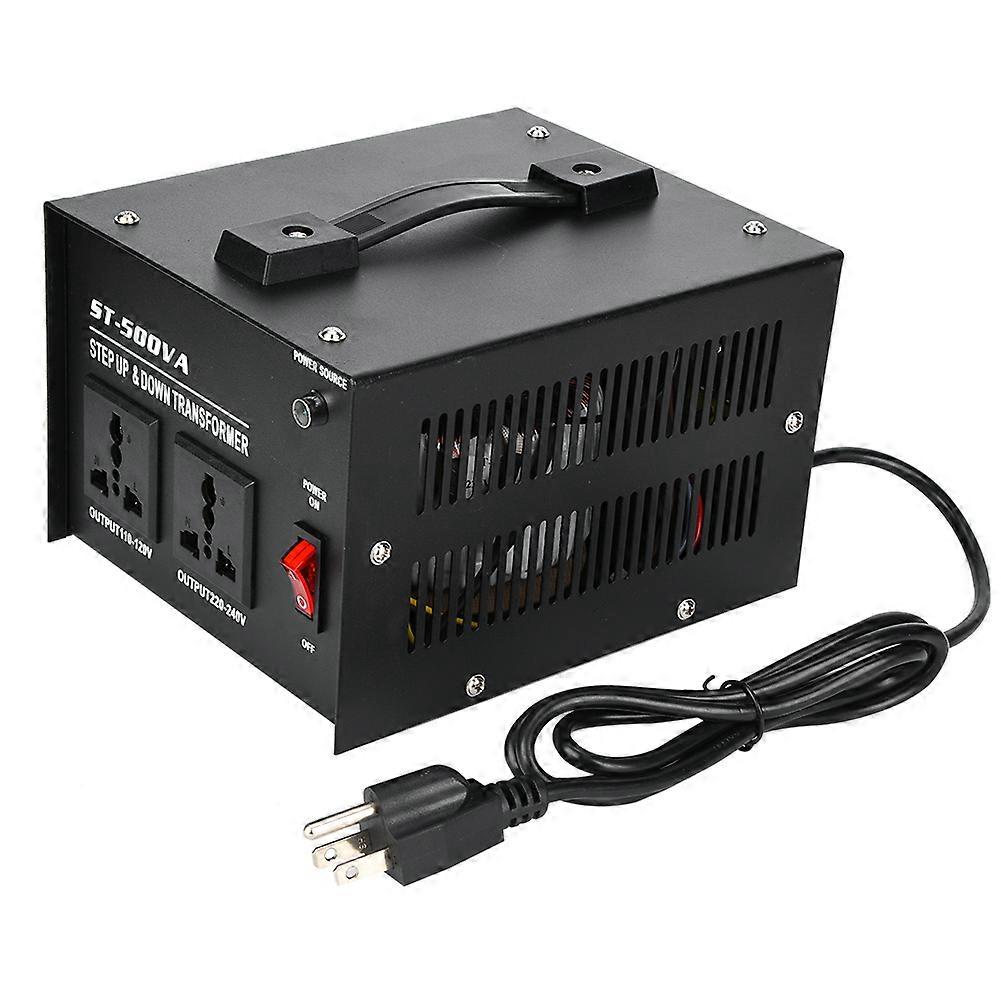 500W Voltage Converter with 2Pcs Universal Sockets to Power Transformer ST-500VA
