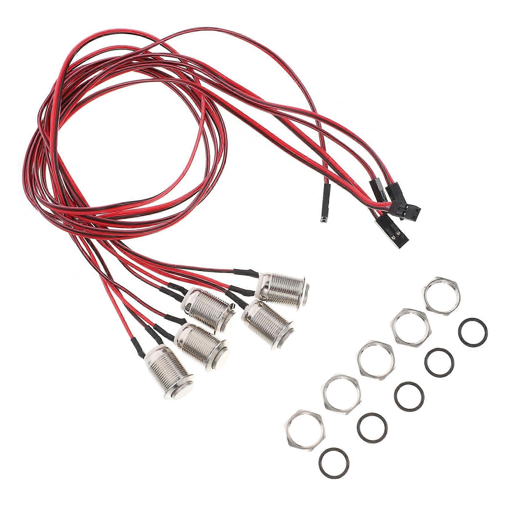 Reset Switch 5-Pack Rubber Push Button Waterproof Car Boat Horn Button Silver