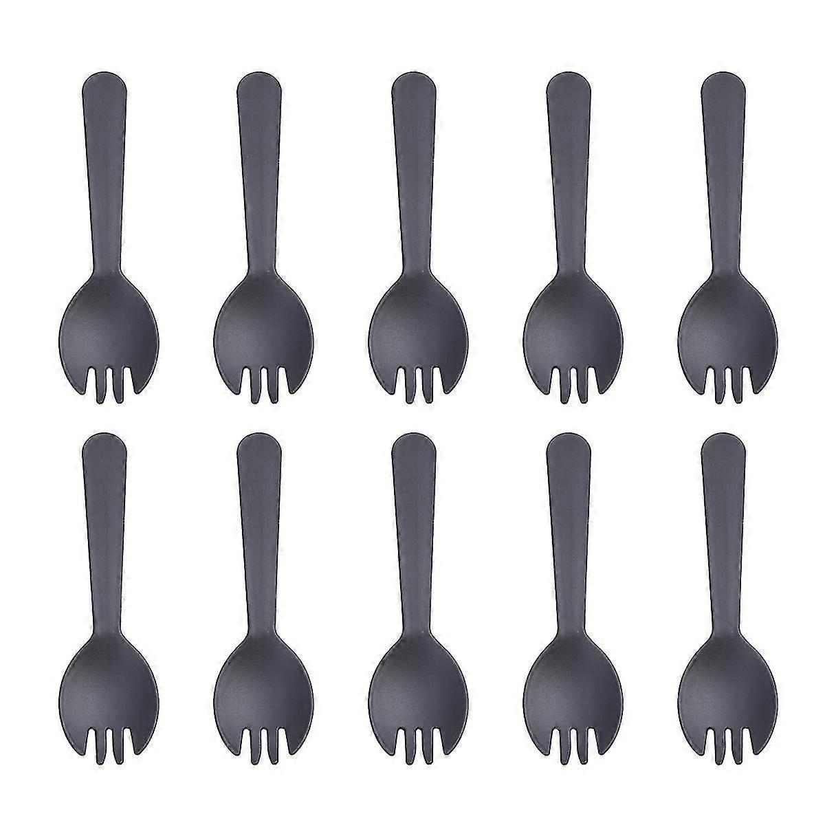 100 ADET Makarna Kaşığı Plastik Meyve Çatalları Tek Kullanımlık Parti Sofra Meze Sporks Kamp Spork Plastik Sofra