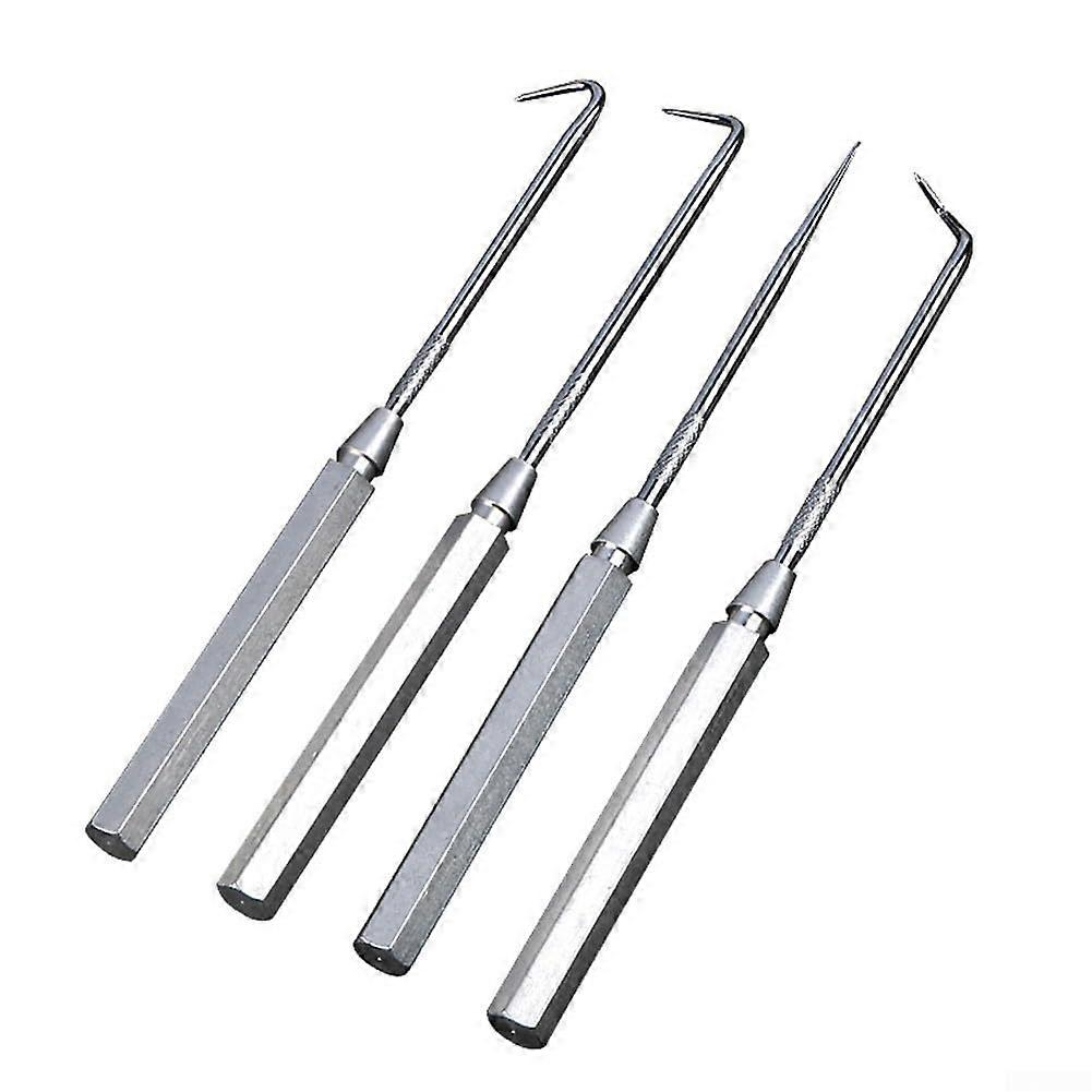 Professional hook and pick set with 4 tools for efficient removal of Orings, clips, and washers