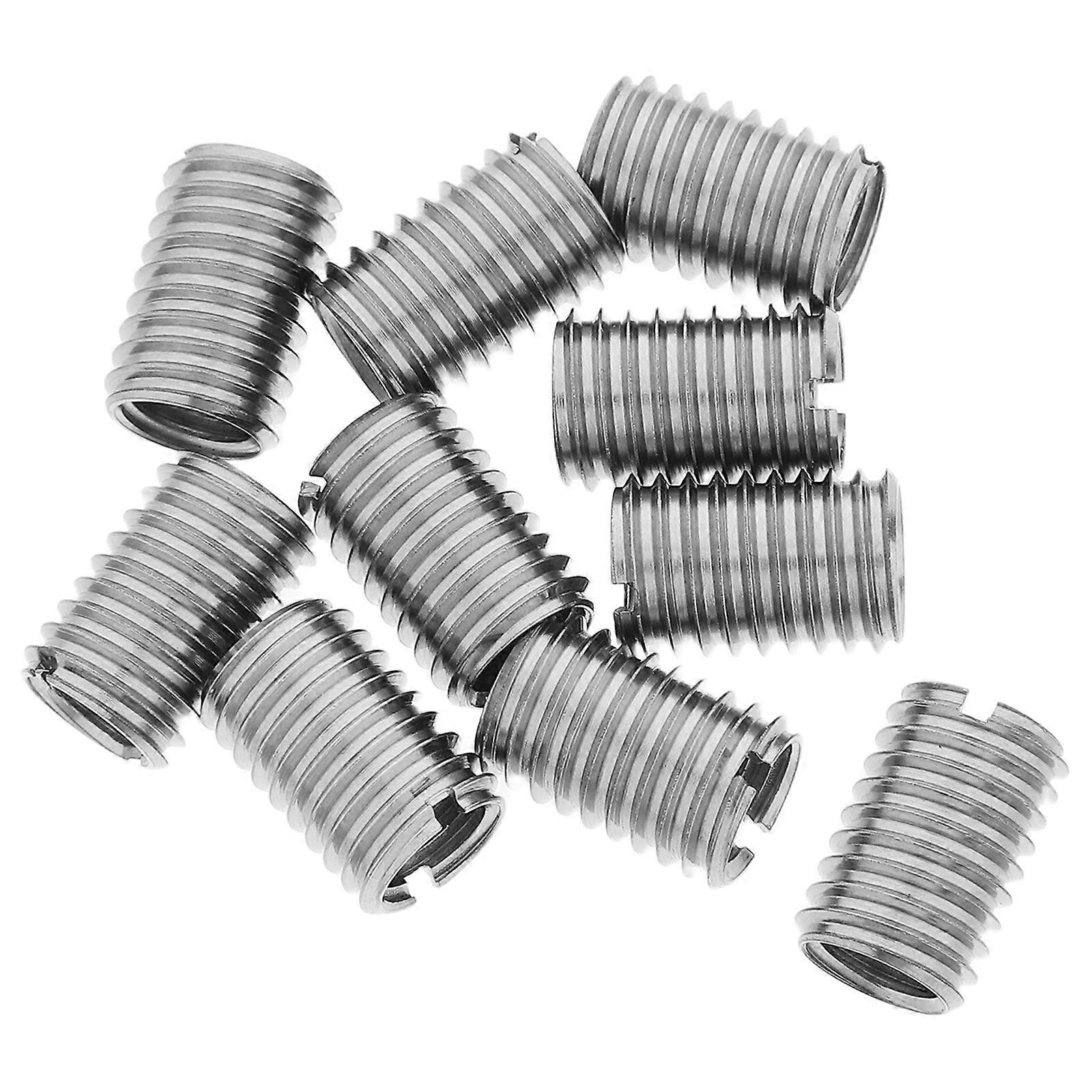 Thread Adapter Reducer Nut Insert For Machinery Automotive Repairs Diy Projects Silver 10Pcs