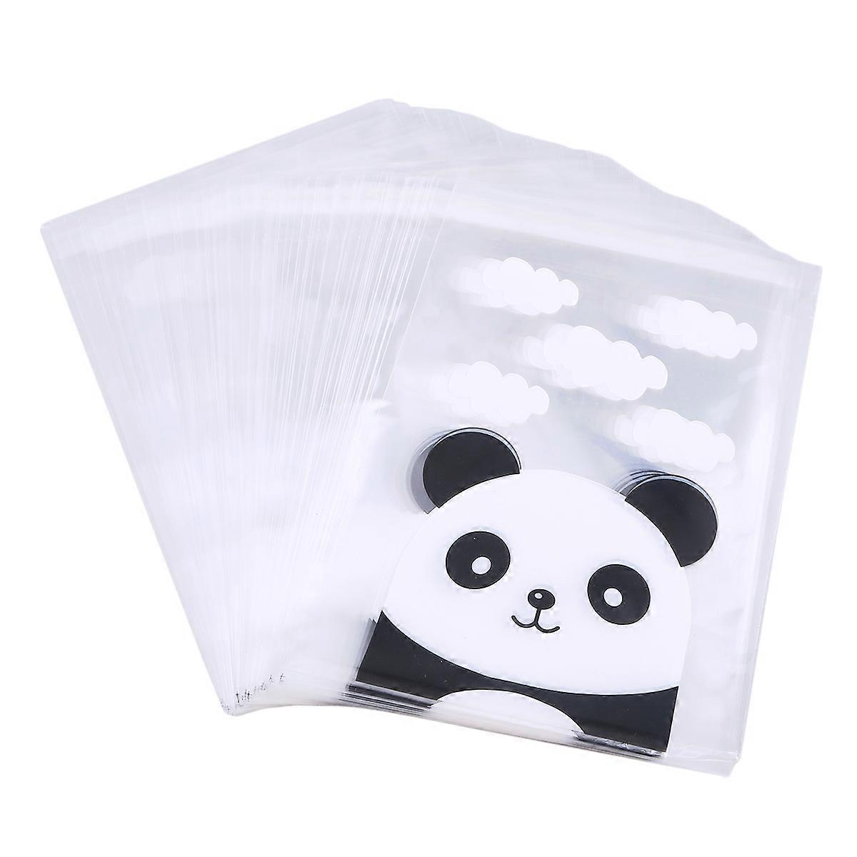 Panda Pattern Cello Bags Self Seal Resealable for Party Home Use Retail Store Kitchen 100Pack