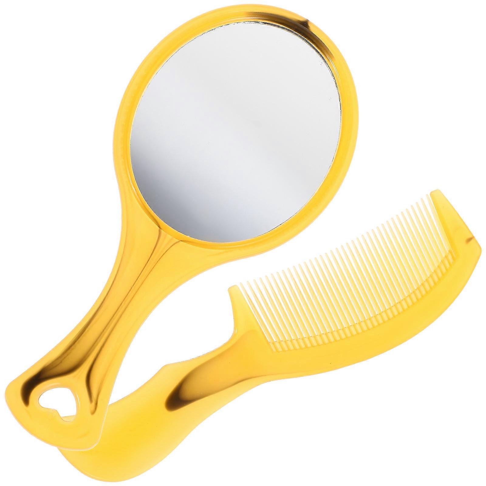 Compact 2 Pack Handheld Makeup Mirror Set with Ergonomic Handle – Stylish, Portable Hair & Beauty Tool for Travel & Everyday Use