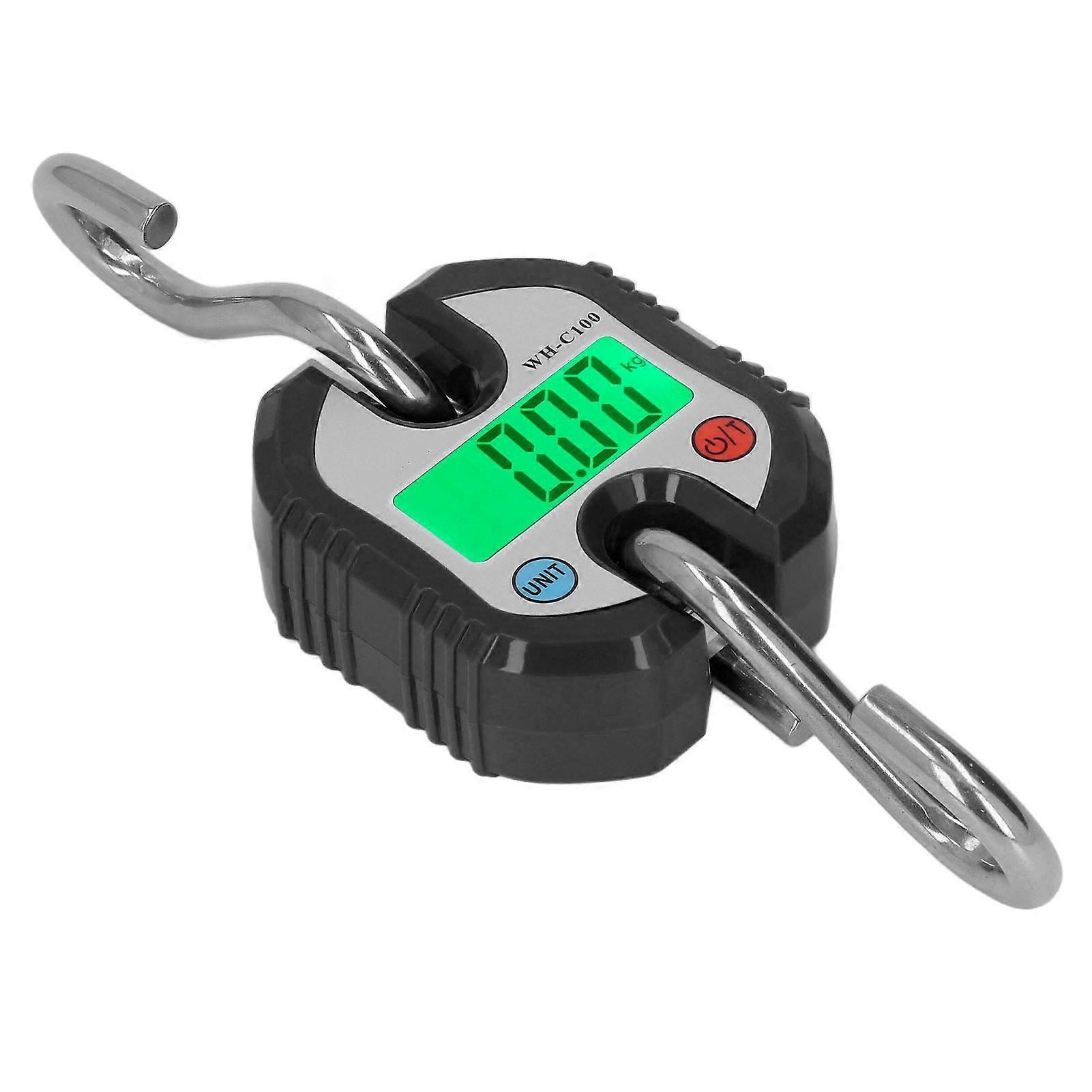 Hanging Scale LCD Digital Display 150KG Range Weighing Tool for Warehouse Luggage Black
