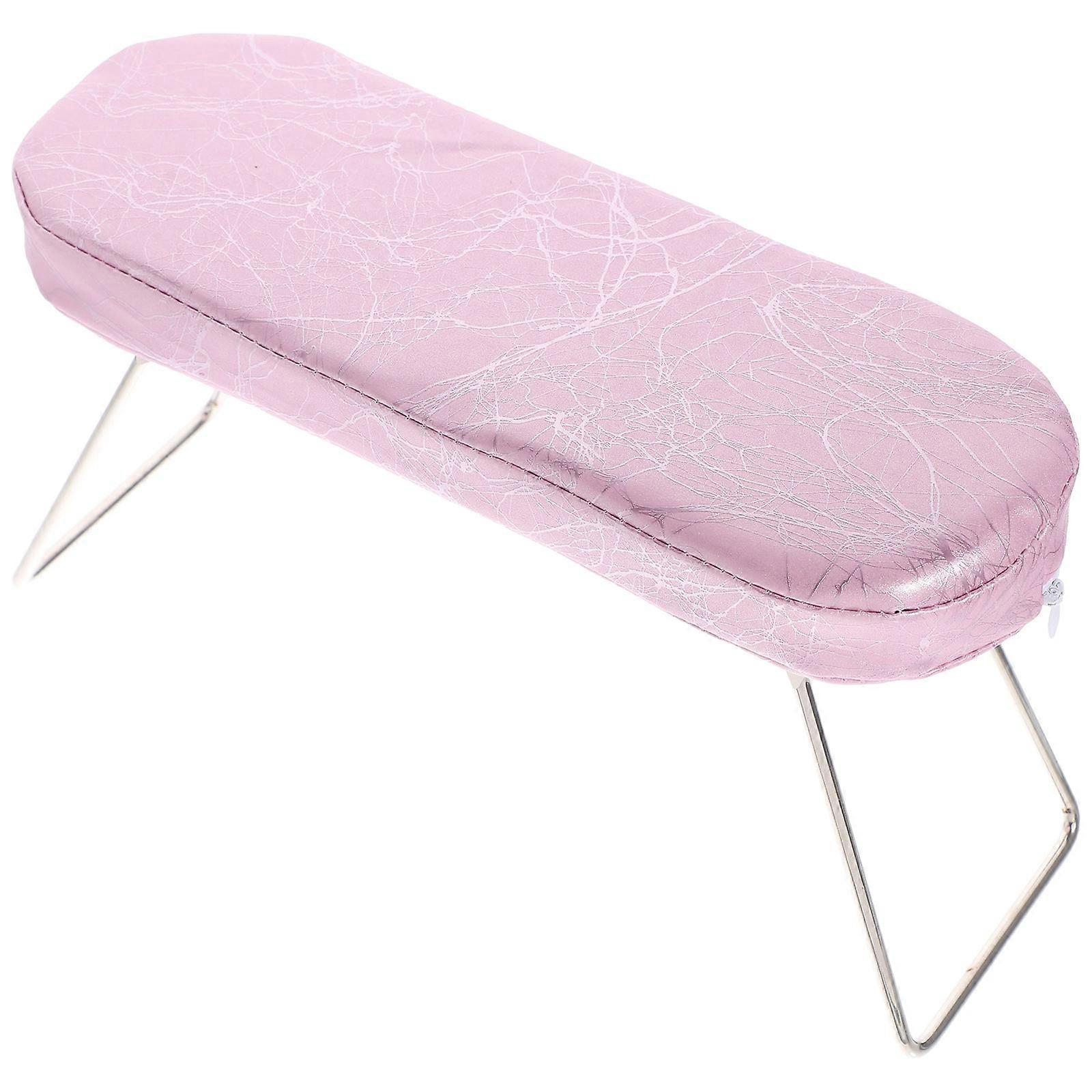 Hand Pillow for Manicure Nail Art Arm Rest Pink Rectangular Reduce Wrist Fatigue 1Pack