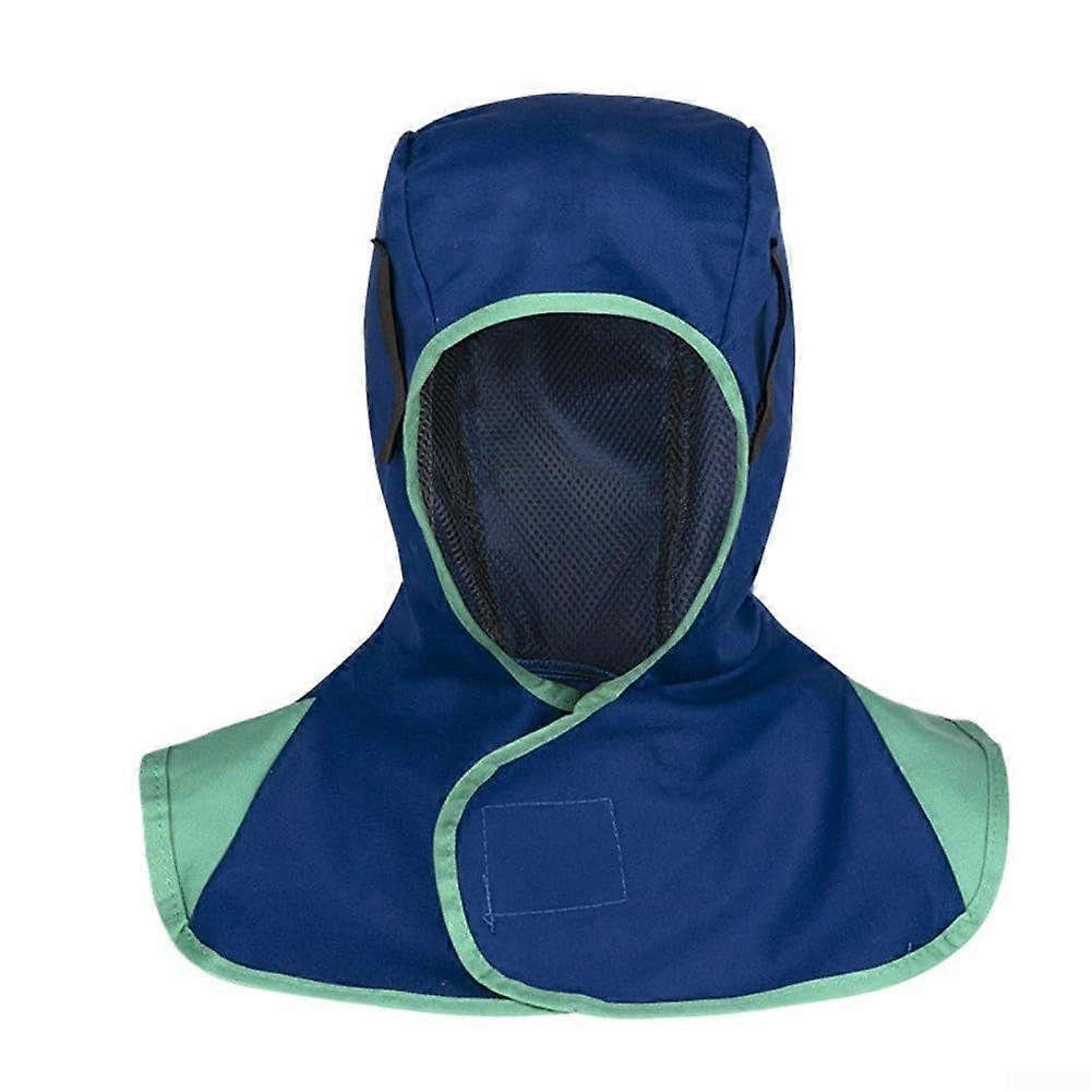 Welding hood that combines functionality, comfort, and safety in one piece of equipment for professionals (blue).