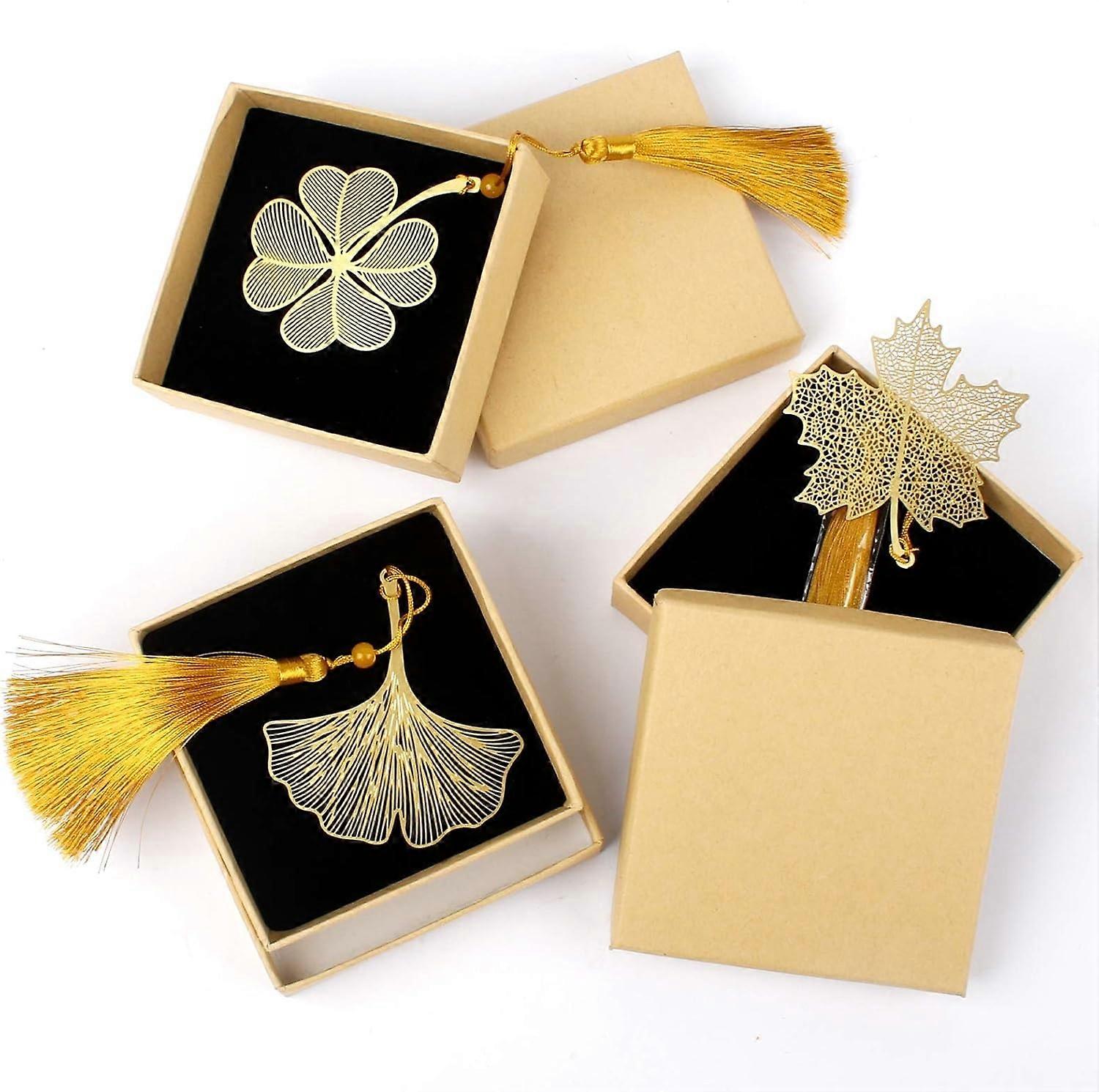 HG 3 Pcs Leaf Bookmarks Metal Bookmarks Leaf Bookmarks Leaf Bookmarks Leaf Bookmarks Metal Brass Bookmarks Ho