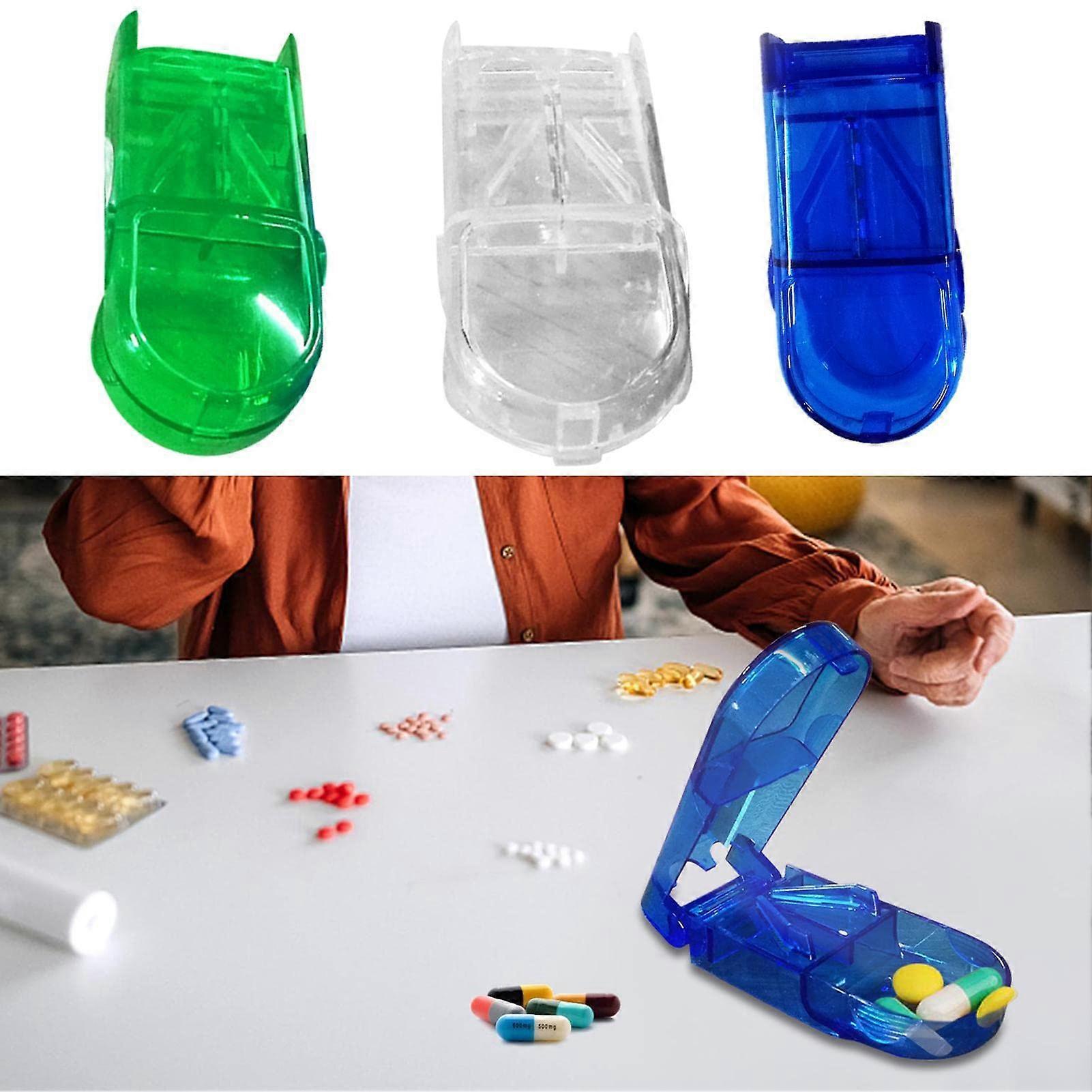 Tablet Dividers for Small Tablets - Pack of 3 Transparent Pill Splitters, Portable Medication Dividers, Multiple Sizes