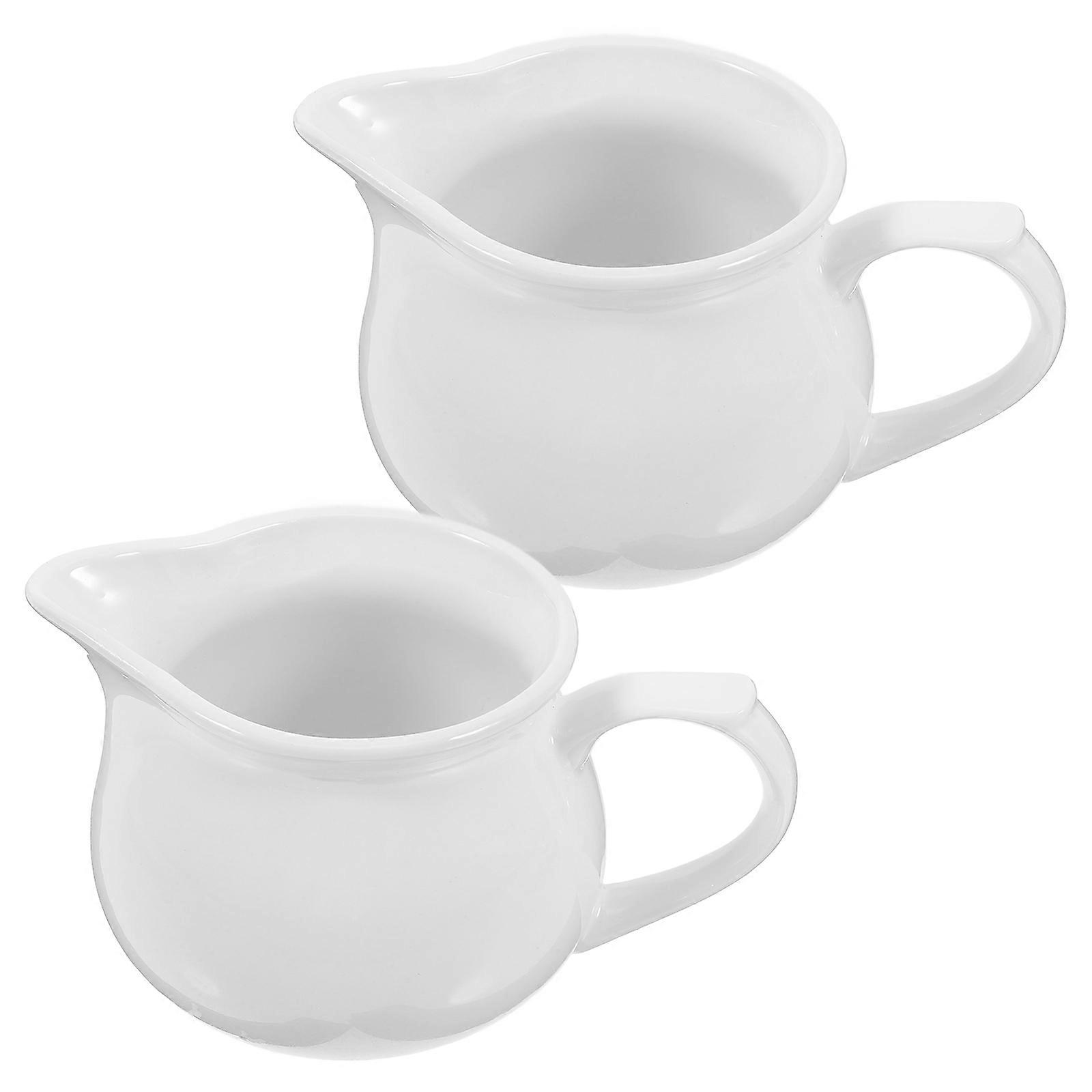 Fine Porcelain Gravy Serving Dish 2Pcs Round Handle Gravy Boat Home Users Everyday Use Convenient