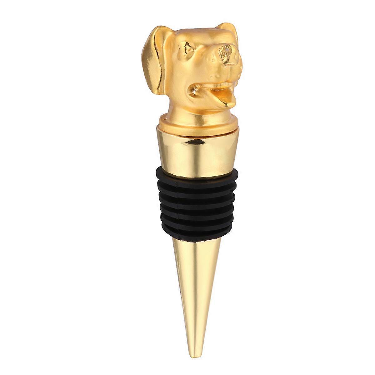 Dog Shaped Bottle Stopper Cone Style Sealing for Party Golden 2x3x9cm 1Pc