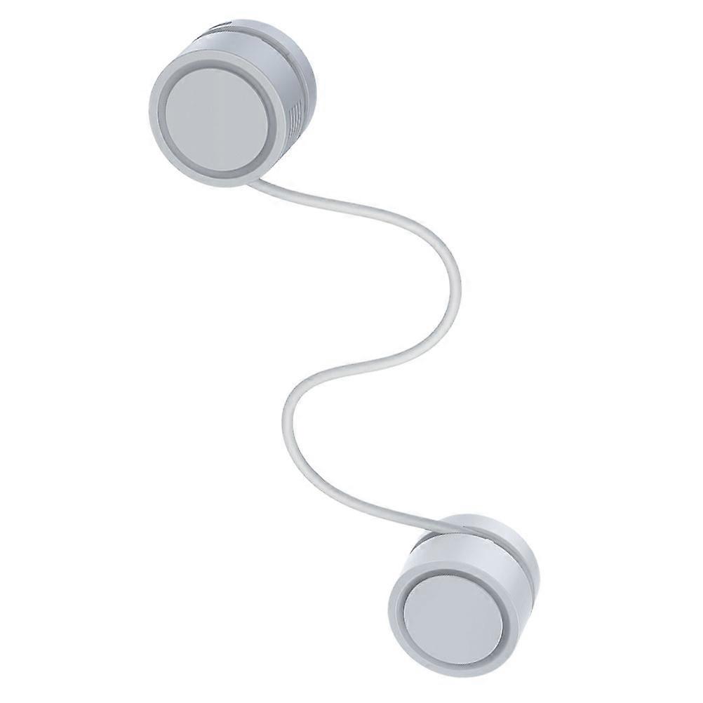 Portable Hanging Neck Fan with USB TypeC Charging for Travel Use Light Grey Small Size Lightweight