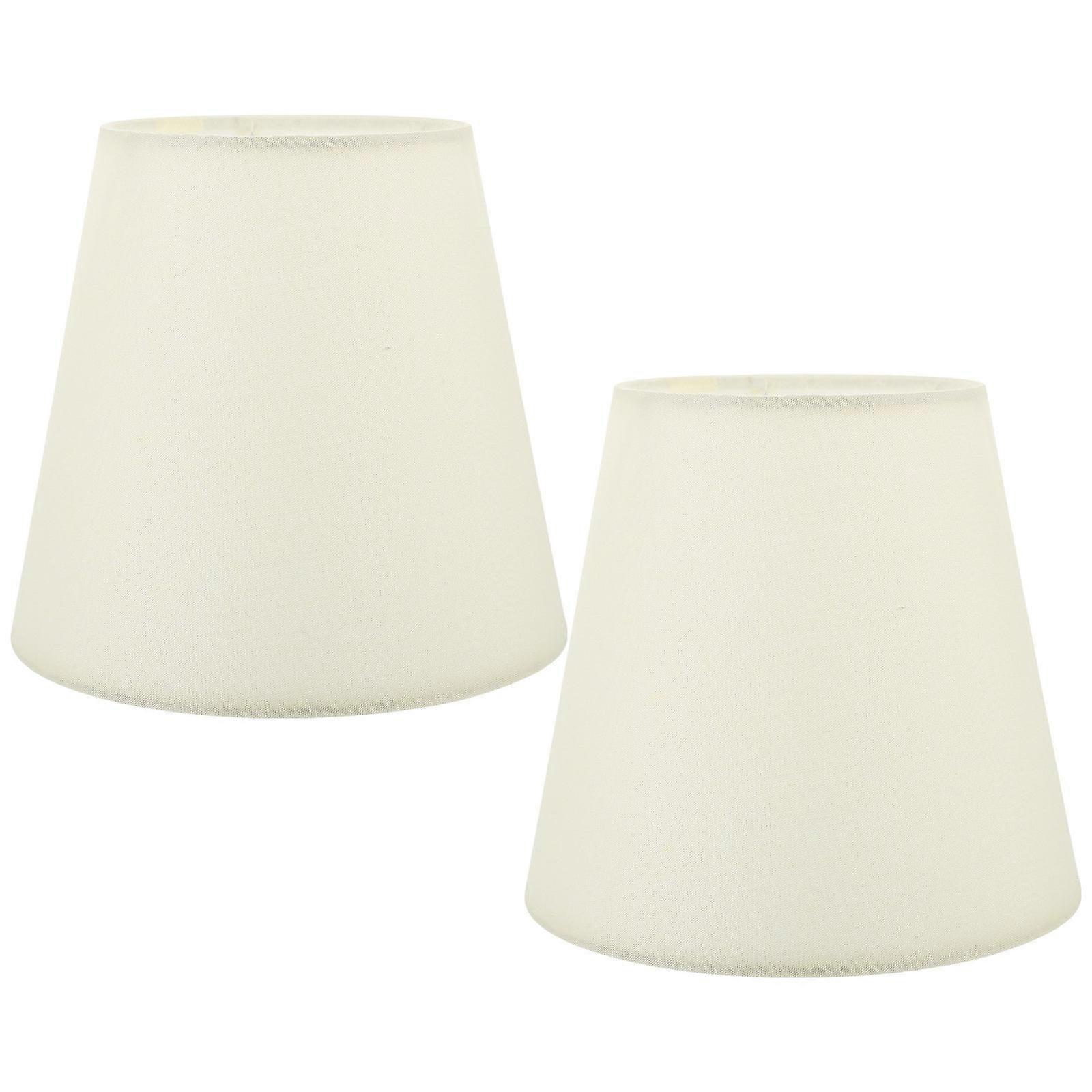 2pcs Cloth Lamp Shades with Sturdy Brackets Reusable Protective Covers for Ceiling and Desktop Lights Decorative Diffuse Lighting Accessories Beige