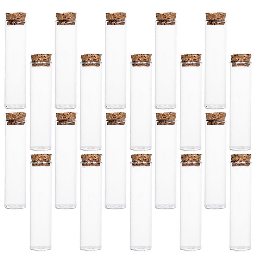 20pcs Transparent Glass Storage Bottles with Cork Stoppers – Ideal for Wishes, Specimen Storage, Craft Projects, and Packaging
