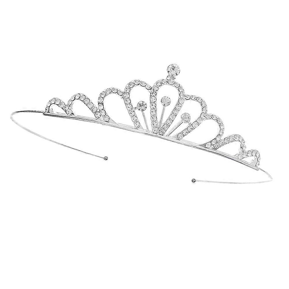Bride Elegant Crown Silver Alloy Rhinestone Crown for Decor