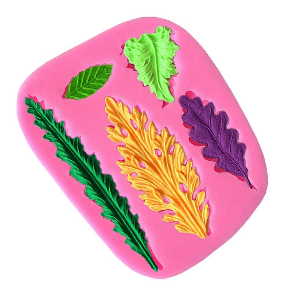 Silicone Fondant Molds Leaves Shape DIY Making Chocolate Molding Pink 1Pack