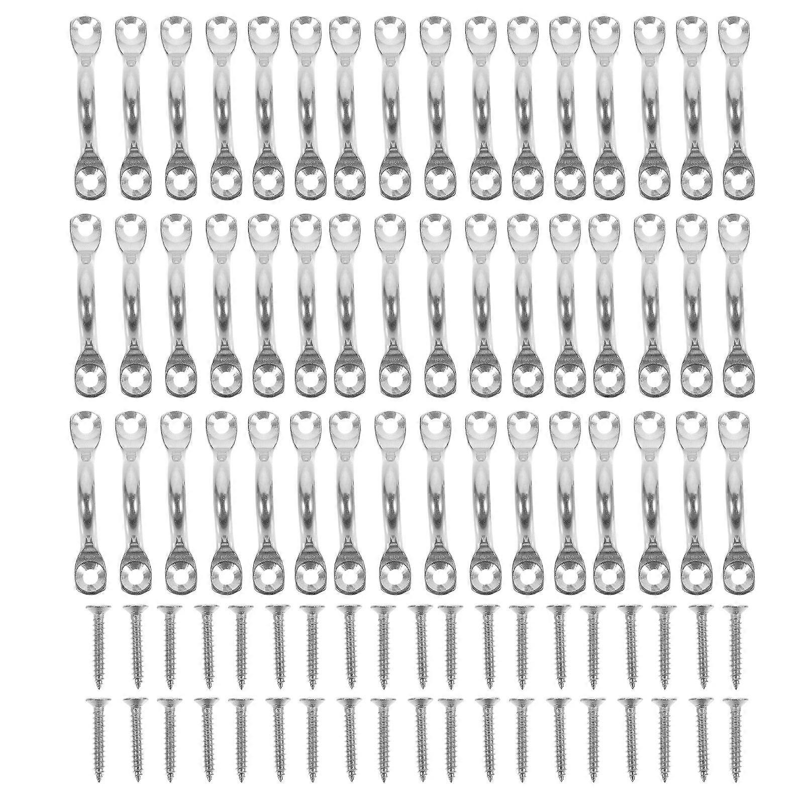 Boat Rigging Kit Silver Stainless Steel Tie-Down Points Deck Loops for Kayak Sailing 2.04x0.35x0.51in Fastener 50 Sets