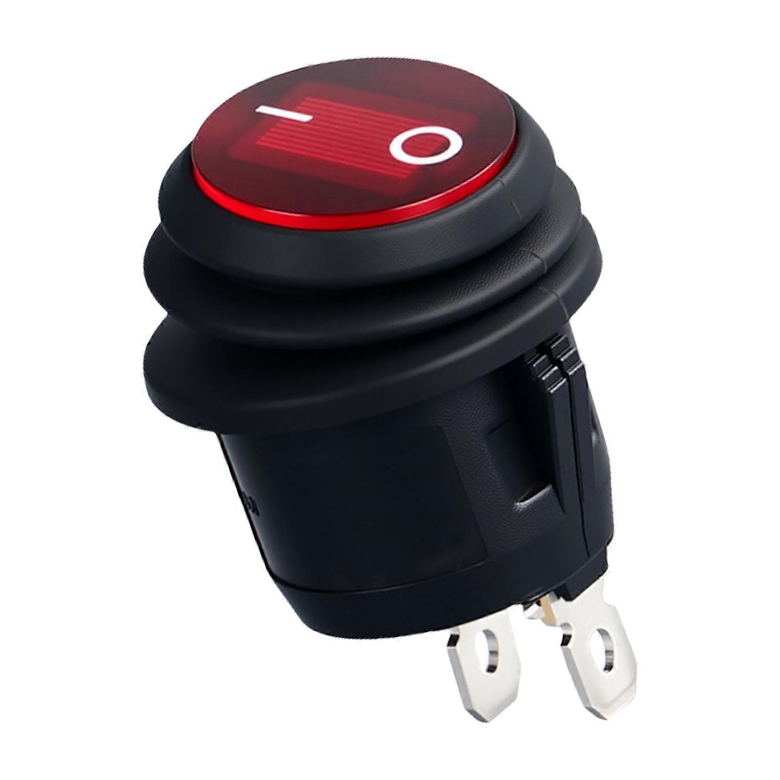 Practical 2 Position Round Rocker Switches 2 Pin With Oil Resistant Features for Home Appliances and Boats Daily Use  Red