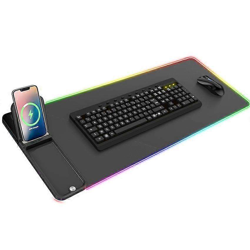 Mouse Pad 15W Lighted Wireless Charging Horizontal and Vertical Rechargeable Gaming Desktop Oversized