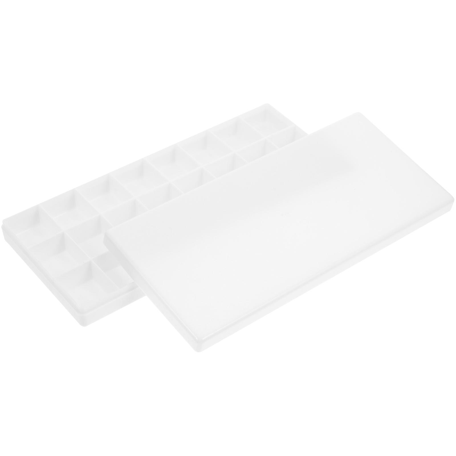 White Plastic Paint Box with 24 Wells and Hard Lid for Watercolor Painting 24 grids paintbox