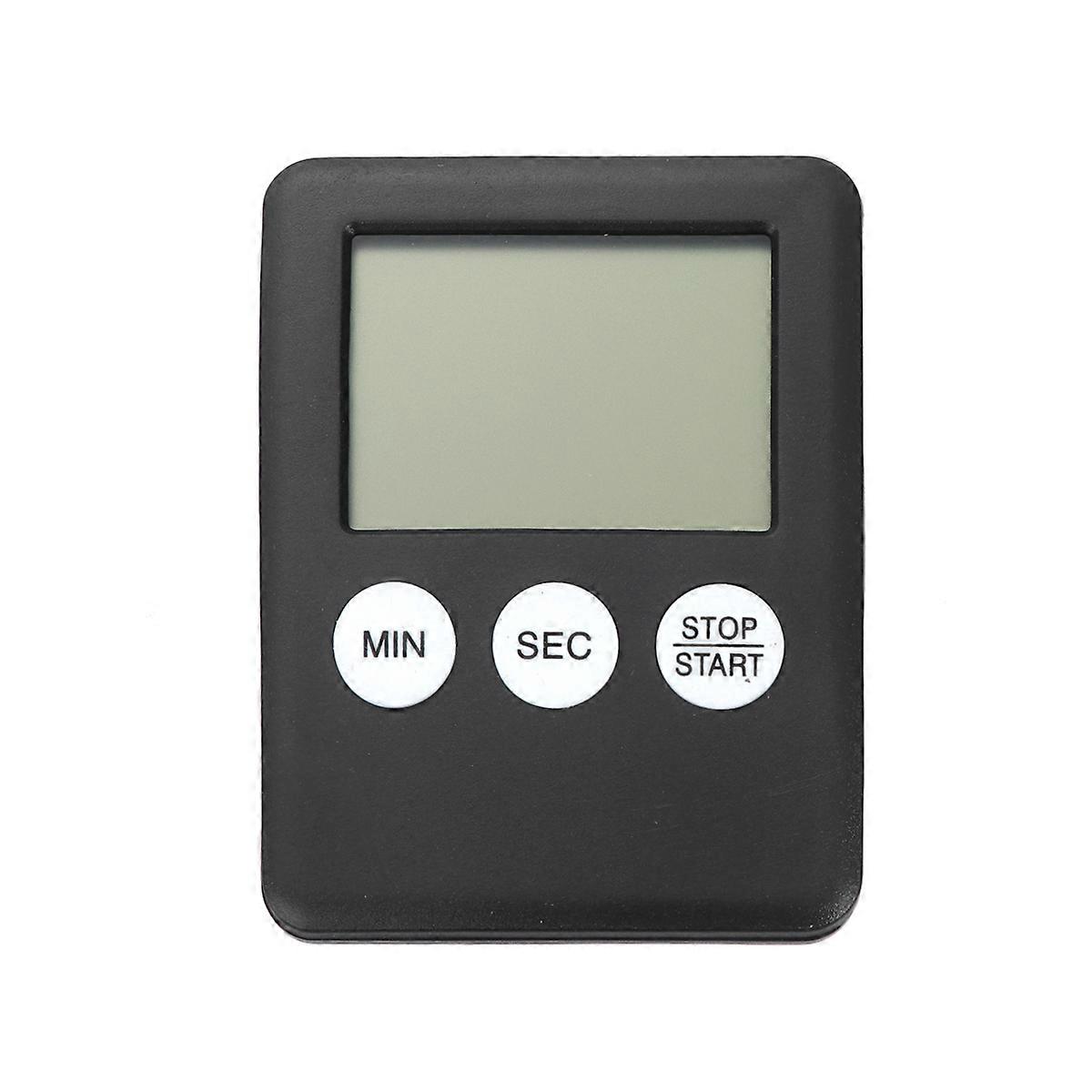 Portable Student Timer for Kitchen Cooking Use with Digital Display and Stand Black 2 Pcs