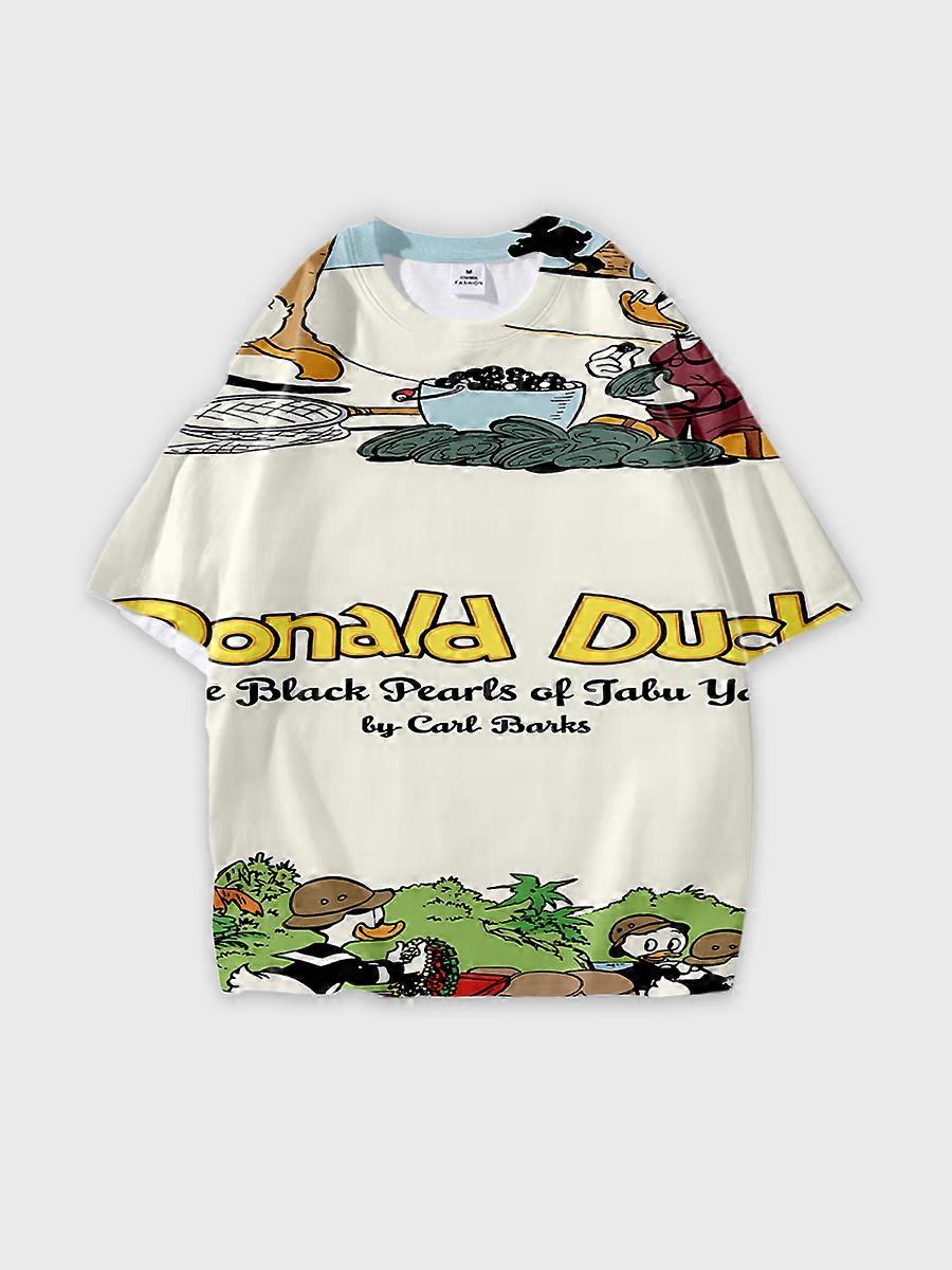 T-shirt round neck Cartoon Pattern loose short sleeve D1012