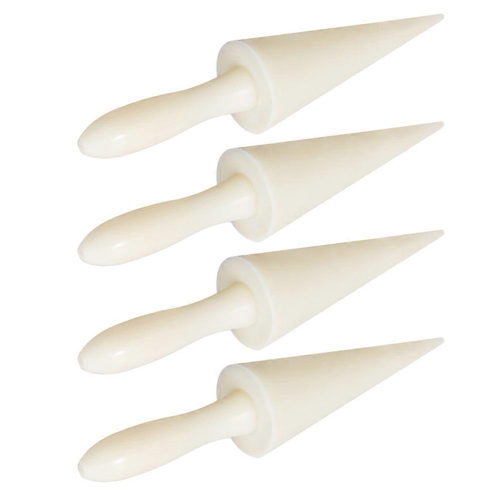 4pcs Ice Cream Cone Shaping Tool Ivory ABS Kitchen Baking Roller for DIY Desserts and Waffle Cones