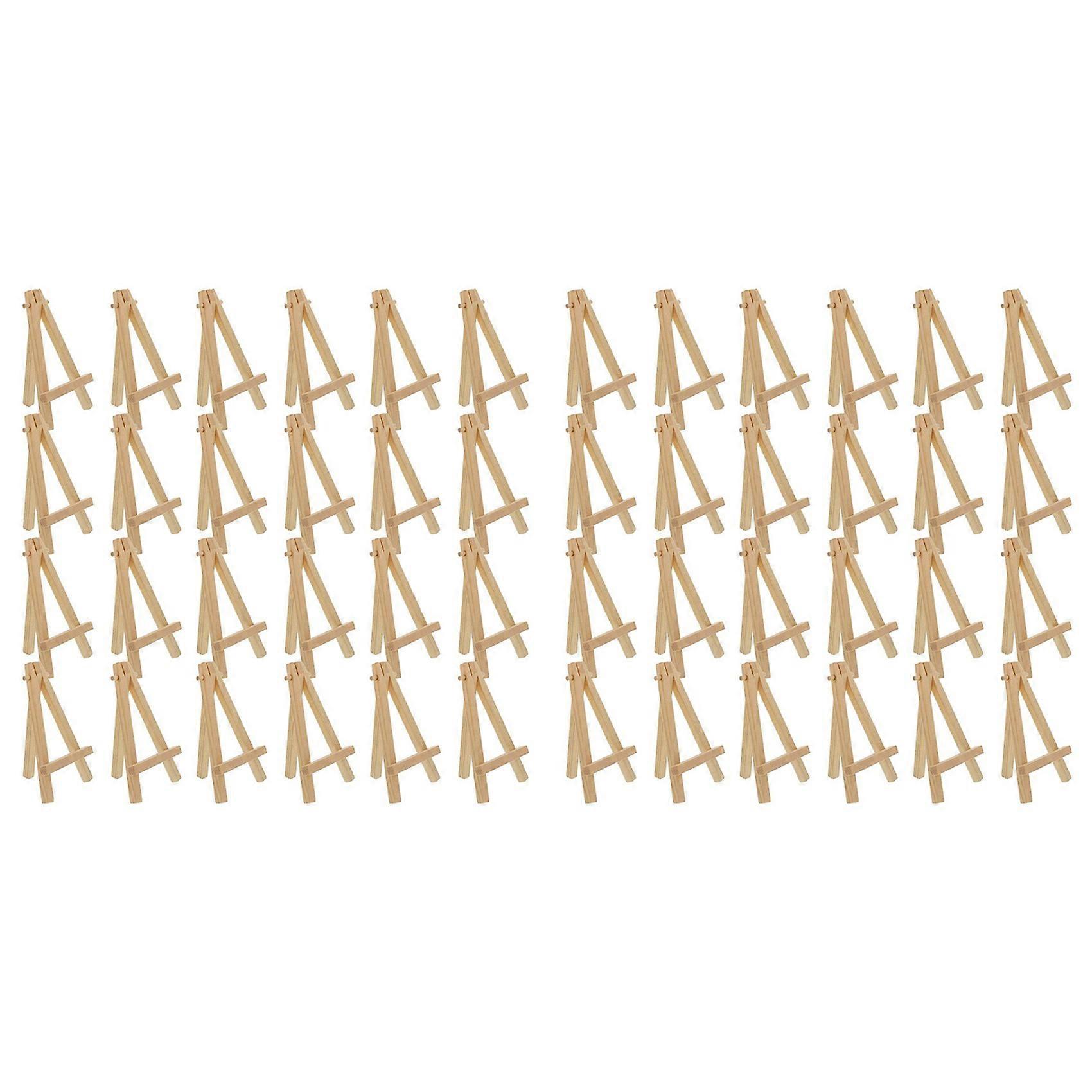 48Pcs 12.7cm Mini Wooden Display Stands, Easels, Table Top Stands, Suitable for Children's Handicraf