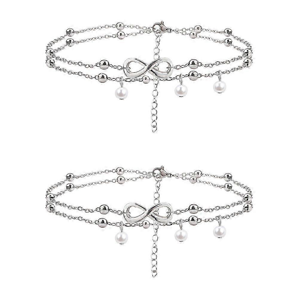 2pcs Charm Anklet, Beach Cute Foot Chain Ankle Chain Anklet for