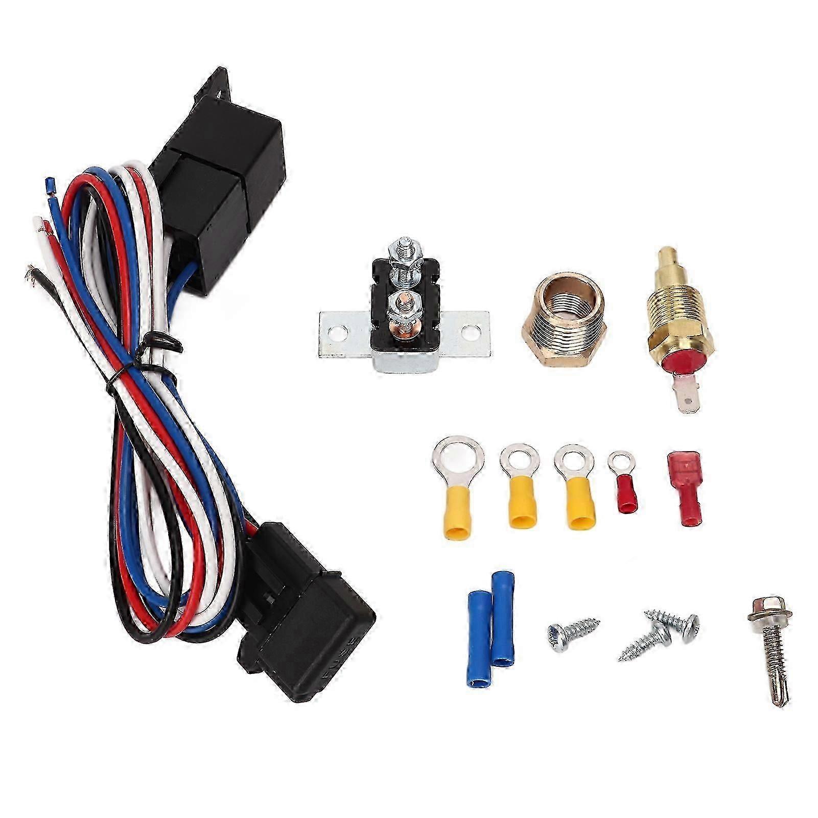 2025 Latest Model 12v Electric Radiator Fan Thermostat Control Relay Wire Kit