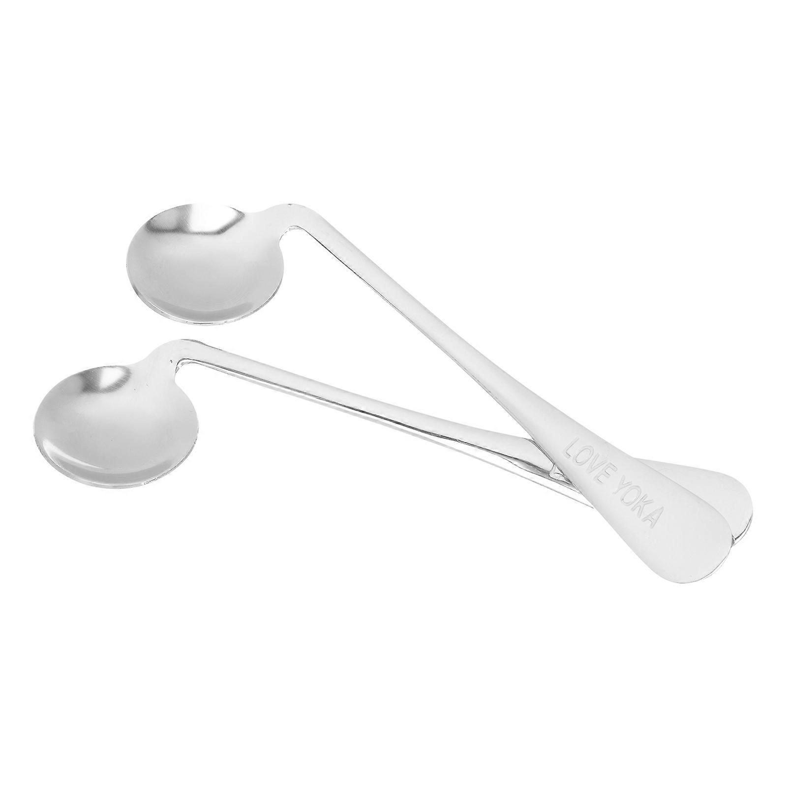 Portable Adaptive Utensils Set   2pcs Stainless Steel Non Slip Spoon with Textured Handles for Elderly, Disabled, and Patients   Easy Self Feeding