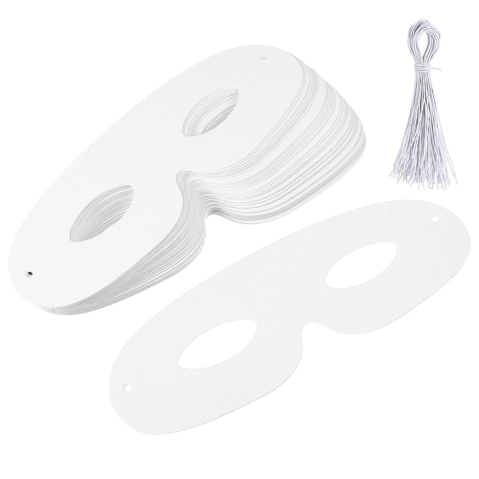 40pcs DIY Blank Paper Masks for Adults – Unpainted Craft Masks for Cosplay, Halloween, and Party Events – Comfortable to Wear