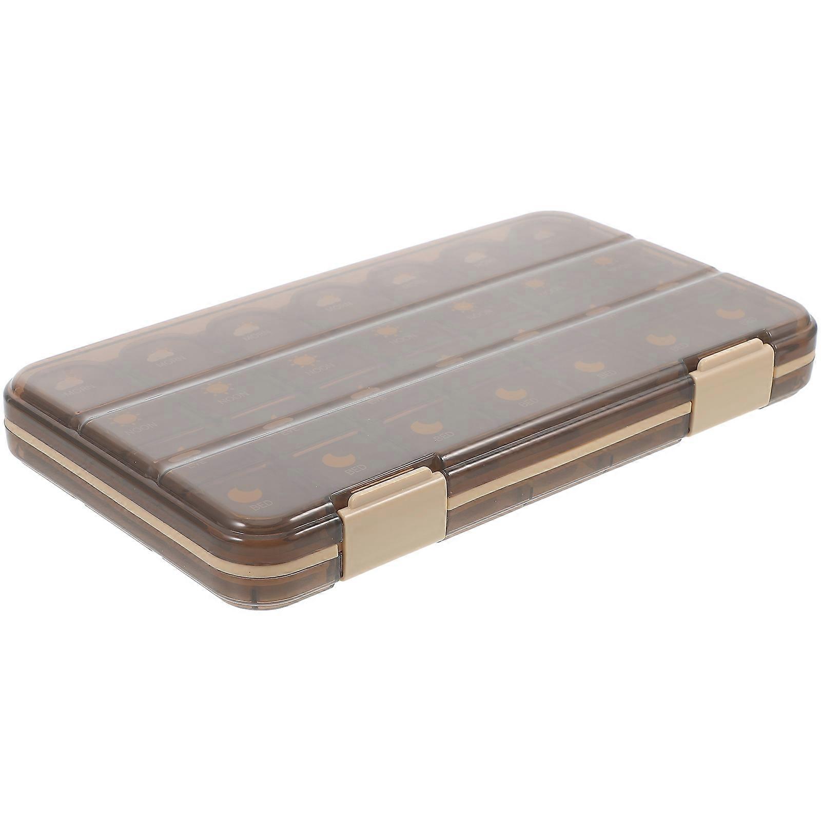 Portable Travel Medicine Box with Tight Seal and Compact Design for Daily Use Black 3.1x2.5x1.2in