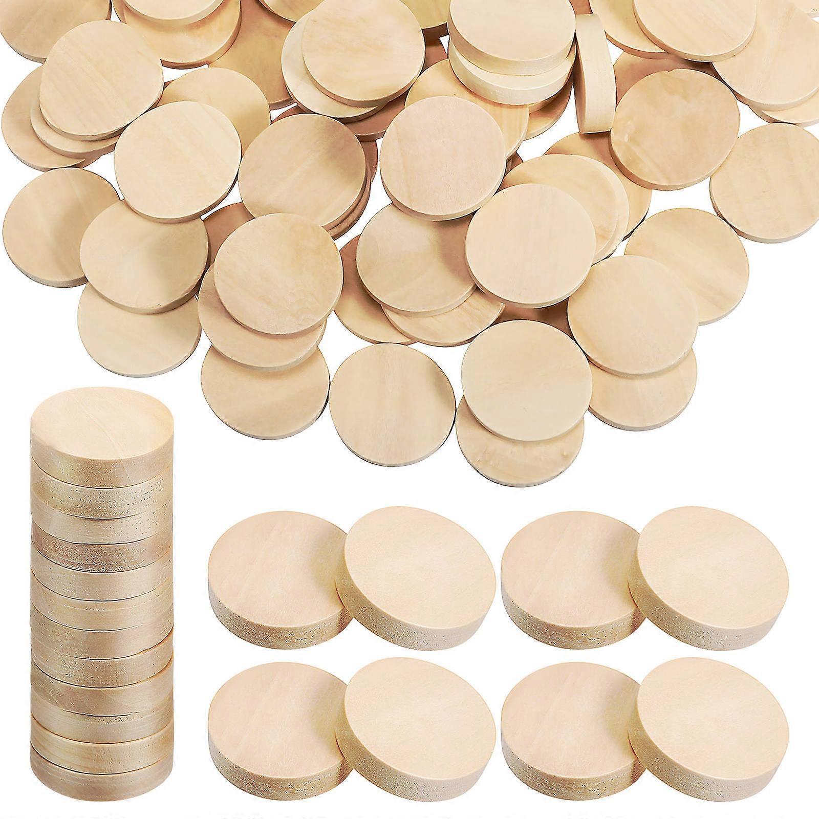 Wooden Circles for Crafts Unfinished Wood Slices Assorted Colors for DIY Use 100 Pieces