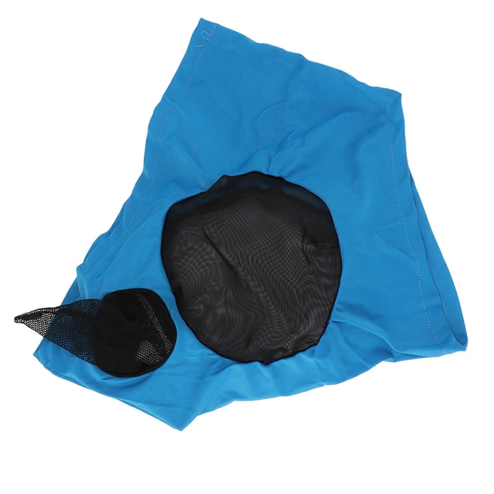 Horse Mesh Fly Mask Breathable Elastic Horse Face Mask with Ears Protection Riding Equestrian Equipment Blue 