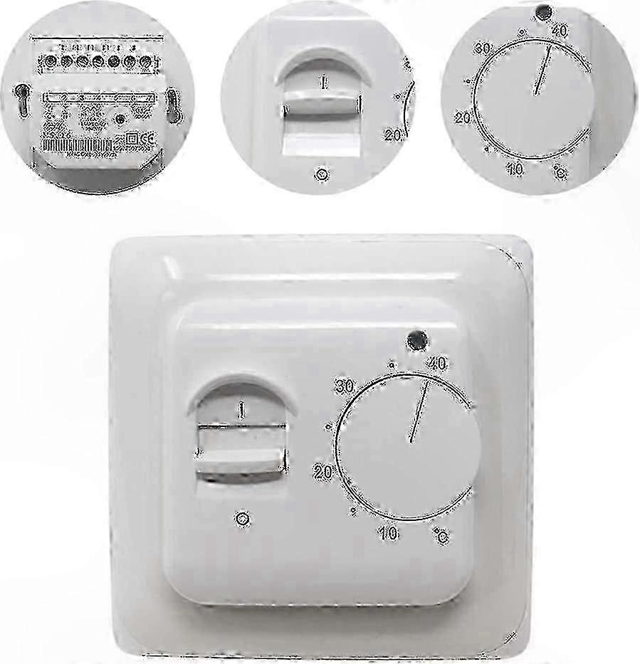 Mechanical Thermostat for Underfloor Heating, 220V 16A Controller with Floor Sensor Probe