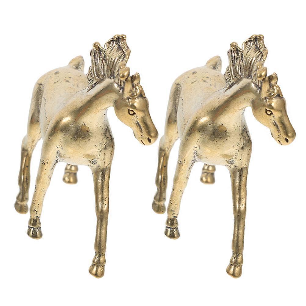 2pcs Decorative Feng Shui Horse Figurines for Success, Wealth & Motivation – Artistic Animal Table Ornament for Home and Office Decor