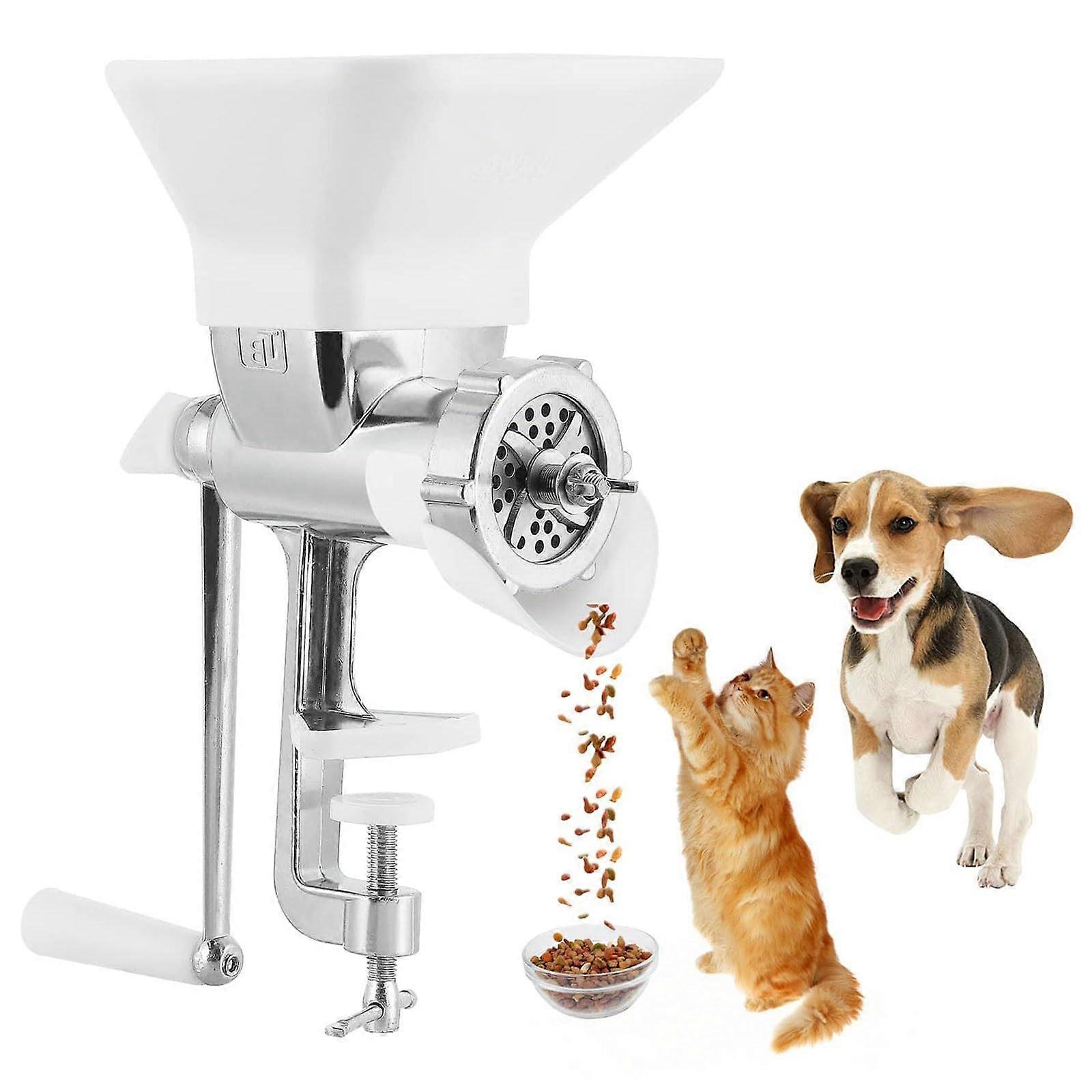 Manual pellet machine for processing pet food, versatile shape options for fish, birds, cats, and dogs, 8 mm.