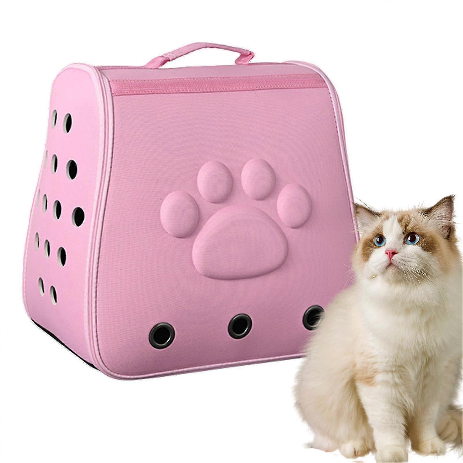 Cat carrier, pet travel bag for kittens, small and medium dogs, pink