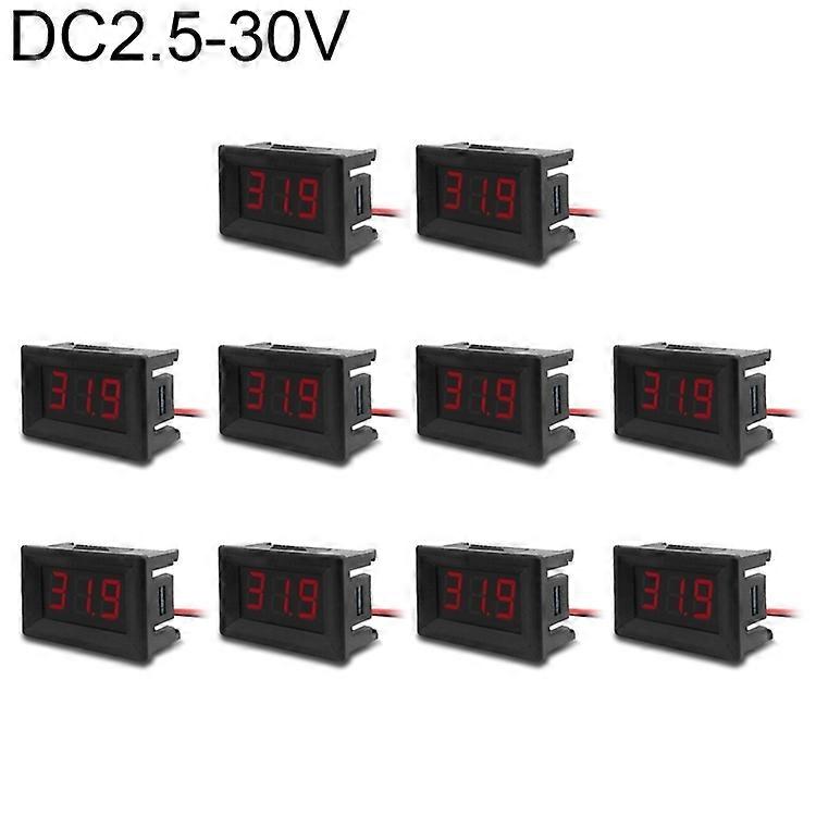 10 PCS 0.36 inch 2 Wires Digital Voltage Meter with Shell
