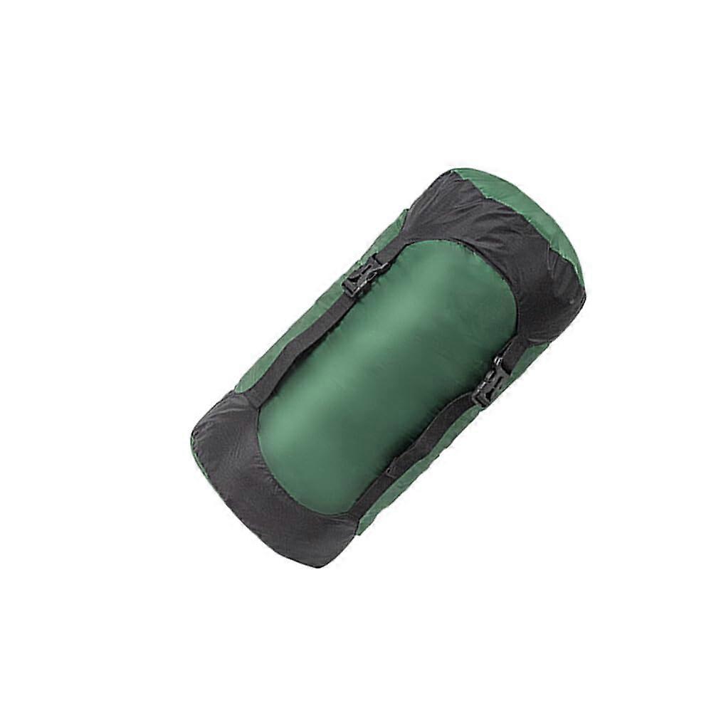 Nylon Compression Bag with Drawstring for Travel, Size Medium, Outdoor Storage for Camping, Hiking, and Mountaineering, Green