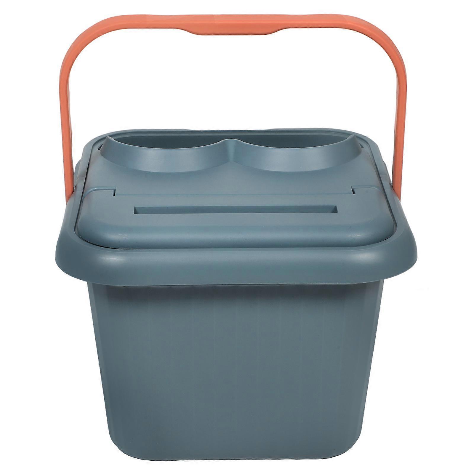 Blue Plastic Foot Bath Bucket with Lid for Home Use Luxurious Massage Experience Compact Size Ideal