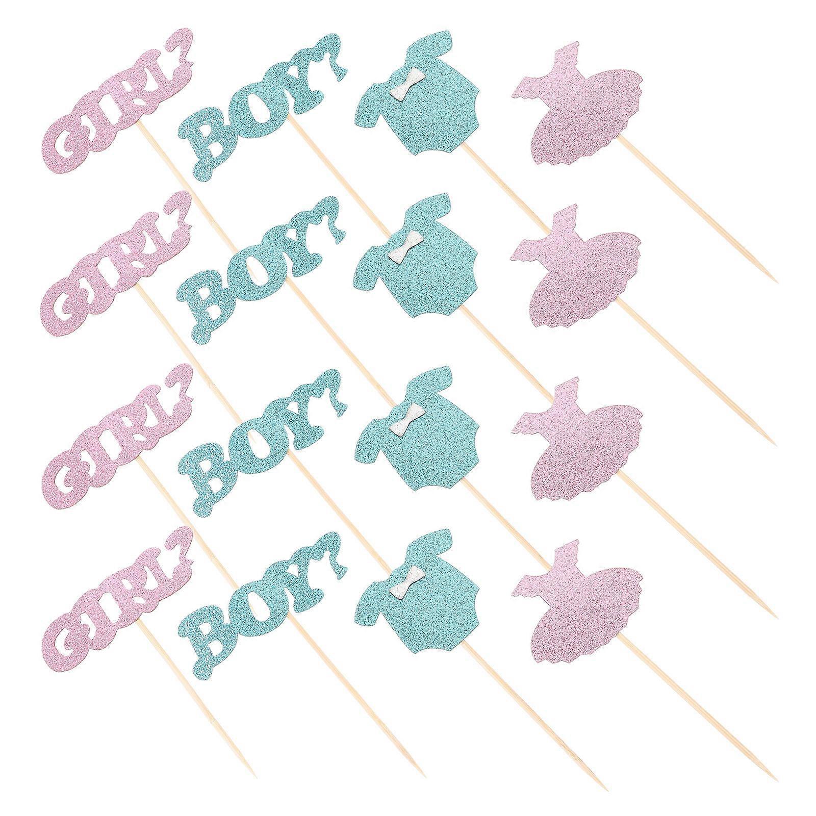 Assorted Color Birthday Cake Toppers for Decoration Made of Paper 24 Pieces