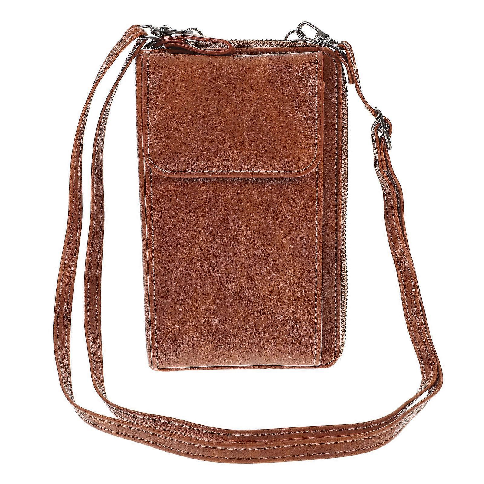 Light Brown Phone Purse Multi-Functional Coin Wallet For Girls Travel 1Set