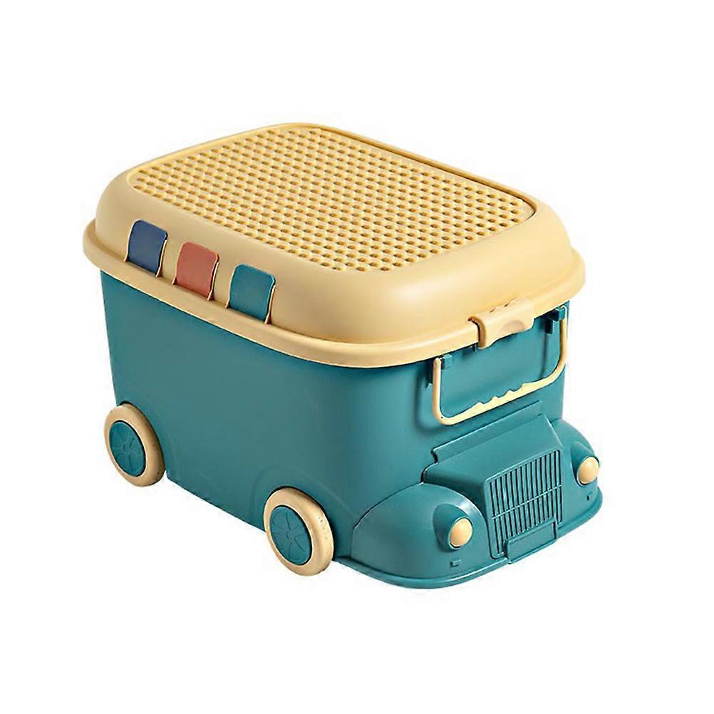 Green PP Material Storage Box for Organized Toy and Laundry Storage with Wheels