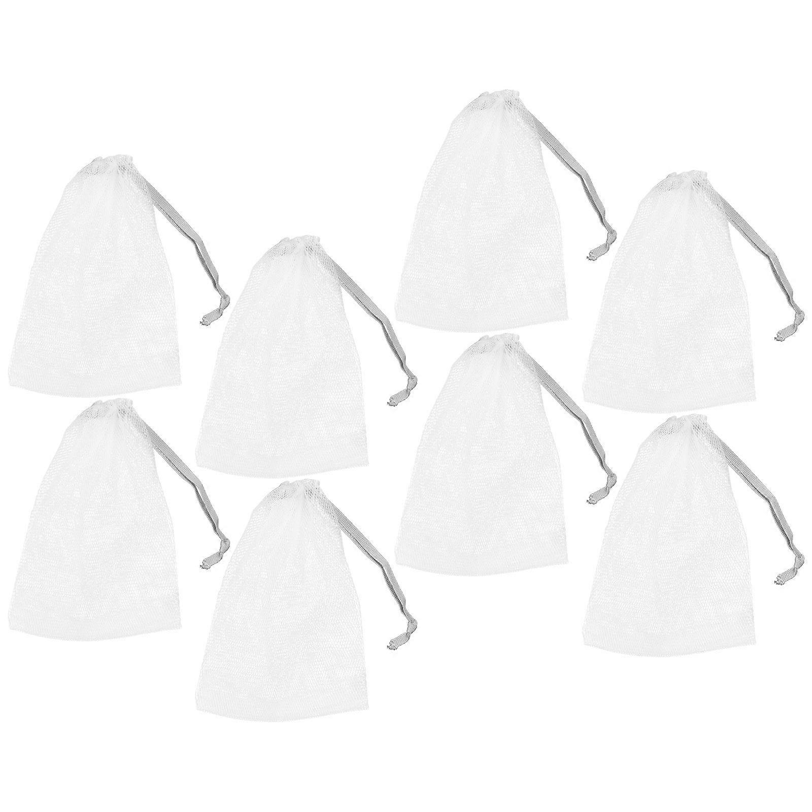 Soap Net Pouches Foaming Facial Cleansing Nets Dark Grey Suitable For All Ages 8Pcs