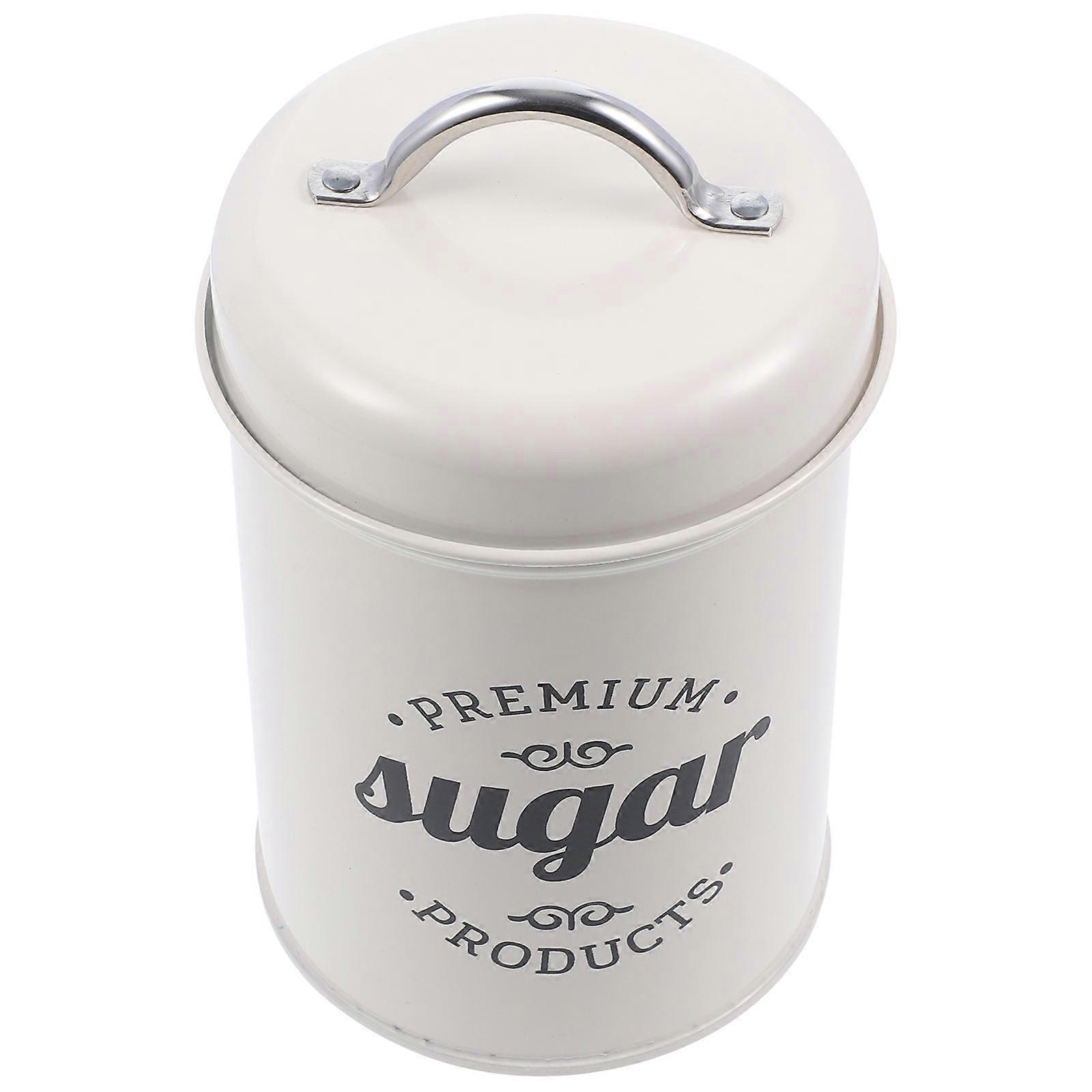 Sugar Tea Coffee Containers Sets White Jars with One-Handed Access for Home Kitchen